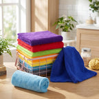 16 Pcs Car Microfiber Towels Buffing Drying Wash Cleaning Cloths Plush Large Towels Thick Care Polishing Detailing Waxing Scratch Proof Towel, 15.75 x 15.75 Inch (Multicolor)