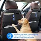 Back Seat Protector 2 Pack Fit for Ford F150 Car Kick Mats for Kids Upgraded Version with Storage Organizer Waterproof Dirt Proof Faux Leather Auto Accessories (Black)
