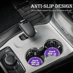 2PCS Bling Crystal Rhinestone Cup Holder Coaster – 2.75 Inch Anti-Slip Auto Insert Cup Coaster – Sparkling Interior Decor Accessories for Cars & Vehicles (Purple & White)