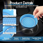 Car Cup Coaster Universal Non-Slip Cup Holders Bling Crystal Rhinestone Car Interior Accessories 4 Pack Light Blue