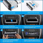 Car Radio Bluetooth Single DIN Car Stereo with Bluetooth,Car Audio with Push to Talk Button for Handsfree Calling,FM/ MP3/EQ/SD/AUX,Dual USB,iOS & Android App Control,7 LED Colors | No CD Player
