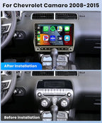 8Core 6+128G Car Stereo for Chevrolet Chevy Camaro 2008-2015 Wireless Carplay Android Auto,9“ IPS Touchscreen Android Car Radio,GPS,5GWiFi,32EQ DSP,Bluetooth5.0,SWC,Backup Camera