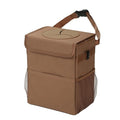AOKJOY Car Garbage can with lid Leak Proof Vehicle Trash Can 3 Storage Pockets Hanging Waterproof car Trash Bag for SUV Brown