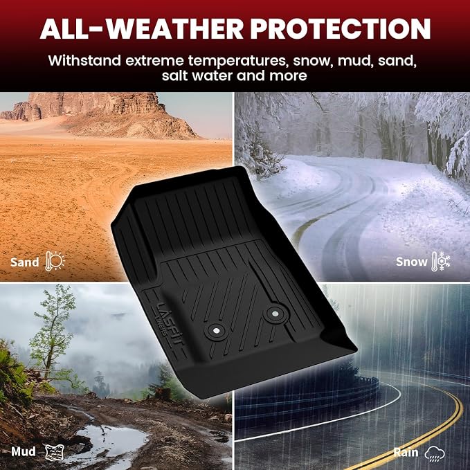 Floor Mats for Chevrolet Chevy Colorado/GMC Canyon 2015-2022 Extended Cab Only (Not Fit Crew Cab), All Weather TPE Custom Fit Floor Mats for Cars, 1st and 2nd Row Car Floor Mats Full Set