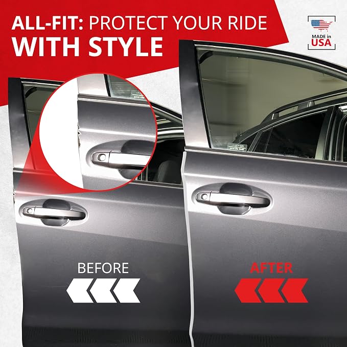 Car Door Edge Protector – Universal DIY Edge Trim to Prevent Scratches & Dings – Flexible Adhesive Molding Trim for Cars, Trucks & SUVs (10 Ft - White)