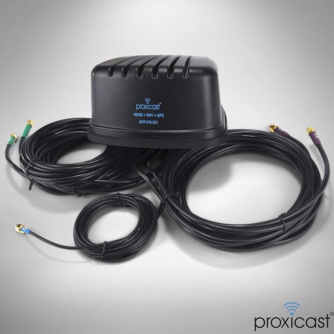 5-in-1 Pro-Grade Low-Profile 2x2 MIMO 4G/5G + Wi-Fi + GPS Screw Mount Combination Vehicle Antenna Compatible with Cradlepoint, Digi, Peplink and Other Modems/Routers (Gibraltar ANT-510-221)