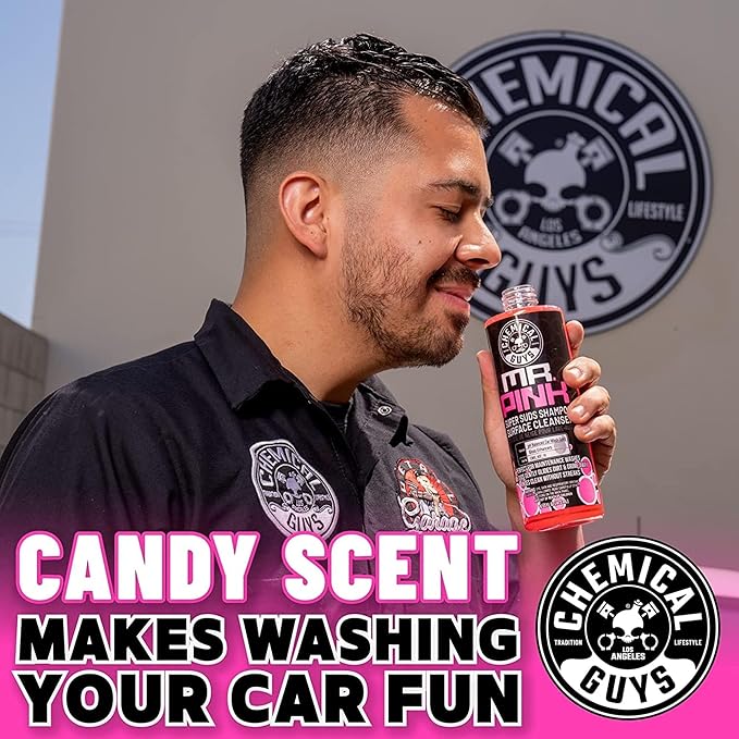 Mr. Pink Car Wash Soap - 16 oz Super Suds Foaming Car Wash Soap for Cannon, Blaster, or Bucket Washing - pH Balanced, Safe on Wax, Sealant, Ceramic, and Clear Coat Finishes