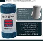 3-in-1 Multipurpose Towel - Bath Towels and Waterproof Car Seat Protector, Absorbent Gym Towel Cover After Workout for Yoga, Swimming, Camping, Beach - Microfiber Cover & Car Accessories - Red