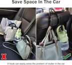 Adjustable Car Seat Headrest Hook 4 Pack Car Storage Organizer Headrest Hanger Holder Hooks for Bags Purses Jackets Sweaters Hats Umbrella, Seat Hooks for Vehicle