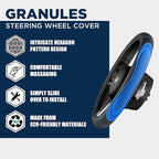 Car Steering Wheel Cover - Microfiber Leather Steering Wheel Wrap Sports 14.5-15 Inch Steering Wheel Cover Non-Slip for Men Women Blue Color