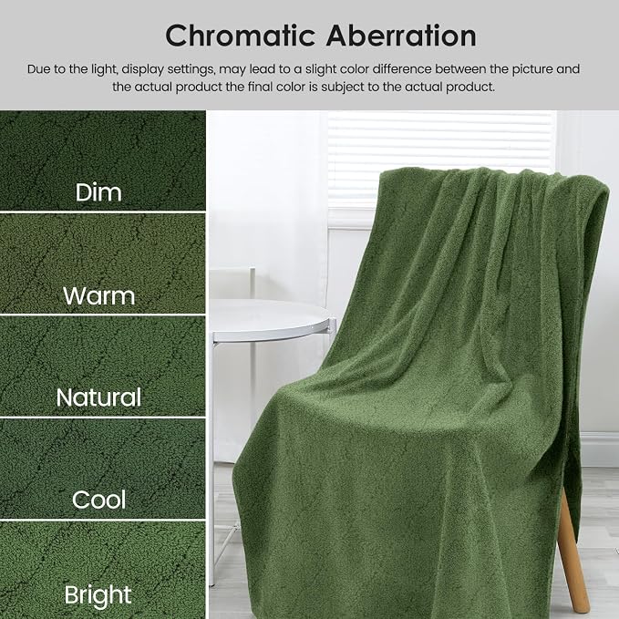 Pack of 4 Bath Towels, 30"x60", Large Microfiber Towel Set, Ultra Soft, Super Absorbent, Fast Drying, Perfect for Sauna, Shower, Pool, Sport, Travel, Fitness, SPA,Yoga, Coral Fleece-Olive-Green