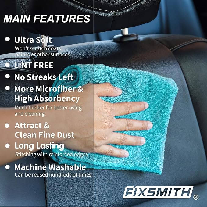 Microfiber Cleaning Cloth - Pack of 50, Microfiber Towels for Cars 16 x 12 in, Highly Absorbent Cleaning Rags, Lint-Free, Streak-Free Cleaning Cloths for Car Kitchen Home Office