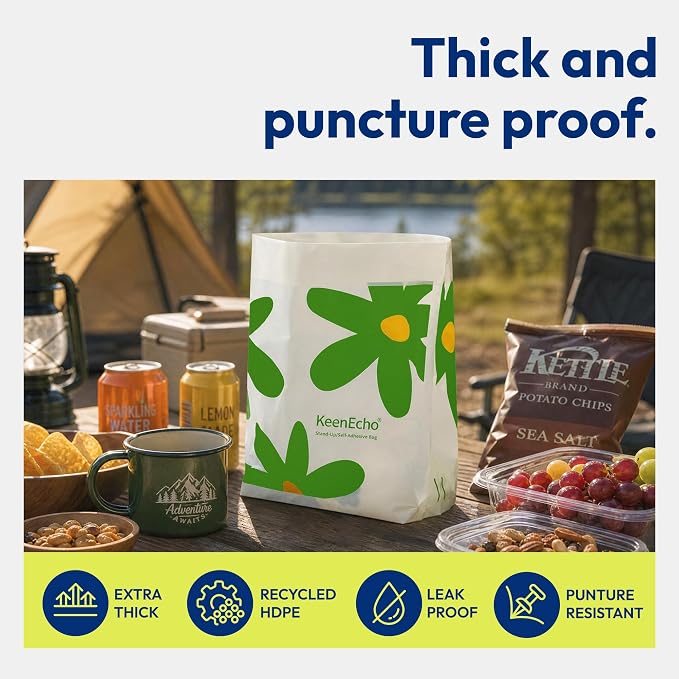 Disposable Car Garbage Bin Bags 60 PCS, Leak-proof Cleaning and Vomit Bags, Recycled HDPE, Easy Stick-On and Stand Design, Disposable Small Garbage Bags