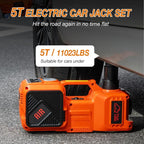 Electric Car Jack Kit with Hydraulic Lift 5-Ton, Tire Inflator Heavy-Duty 12V Floor Jack for Sedans,SUVs,MPVs & Trucks.Ideal for Tire Changes & Garage Repairs (Without Wrench)