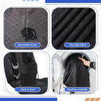 Car Seat Towel Covers with Storage Bag, 63 x 32 Inch Universal Non Slip Waterproof Sweat Protector for Car Truck, Gym Swimming Running, Machine Washable(1 Pack,Black Plaid)