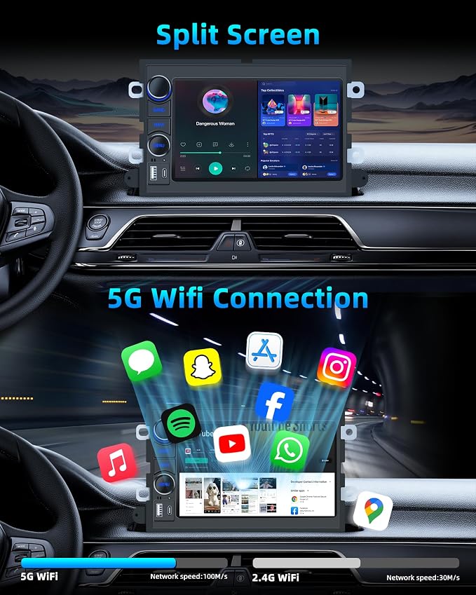 4+64GB Car Radio for Chevrolet Chevy Camaro 2010-2015: 9 Inch 1280 * 800 HD IPS Touchscreen GPS Navigation FM 5G WiFi Wireless Carplay Andriod Auto SWC Backup Camera