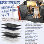 Back Seat Extender for Dogs Truck-Large Space, Hard Bottom Dog Pet Seat Cover Back Seat, Waterproof Dog Hammock for Crew Cab Trucks F150, RAM1500, Sierra, Tundra, Silverado, Black