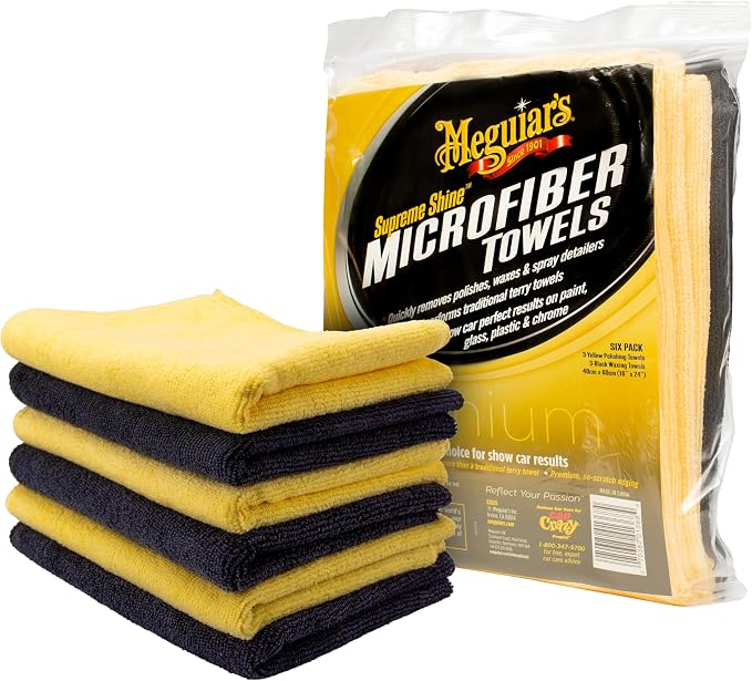 Meguiar's X2025 Supreme Shine Microfiber Towels -6 Count (Pack of 6)