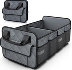 Trunk Organizer for SUV – Foldable & Portable Car Organizers and Storage with 2 Compartments, Large Capacity Car Trunk Organizer Car Accessories for Truck Sedan, Grey, 21.7" x 12.8" x 11.0"