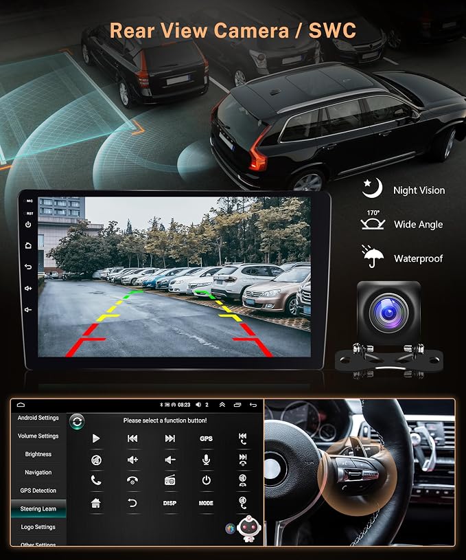 8Core 8G+128G for Toyota Corolla 2009-2013 Android 15 Car Stereo Carplay Android Auto, 9 Inch QLED capacitive Screen with Bluetooth 5.0 FM/AM/RDS DSP-36 GPS WiFi Mirror Link Backup Camera