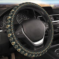 Geometric Steering Wheel Cover Car Elastic Steering Wheel Protector | Aztec Style Abstract Anti-Slip Breathable Car Accessories Interior for Women Men Universal 15 Inch Fit Auto Truck