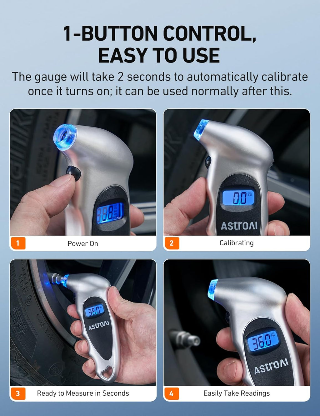 Digital Tire Pressure Gauge — Backlit 150 PSI Accuracy Reader
