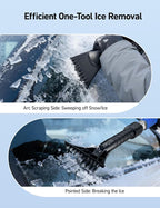 47.2" Ice Scrapers for Car Windshield and Extendable Snow Scraper with Foam Grip and 360° Pivoting Brush Head for Christmas Car Auto Truck SUV(Blue)