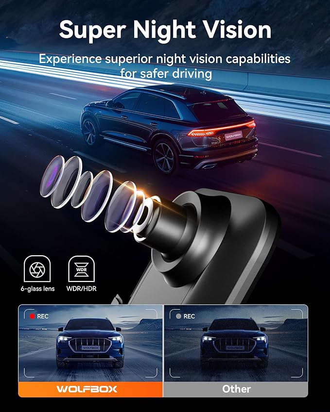 G850 12" 4K Rear View Mirror Camera with 5.8GHz WiFi and Voice Control, Smart Mirror Dash Cam Front and Rear, Backup Camera with 1080P, Dash Cam with WDR, Includes 64GB Card & GPS