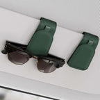 Sunglass Holder for Car Visor, Grass Green, 2 Packs | Suede Cloth, Magnetic, Organizer for Car Accessories