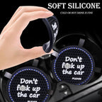 2PCS Bling Crystal Rhinestone Cup Holder Coaster – 2.75 Inch Anti-Slip Auto Insert Cup Coaster – Sparkling Interior Decor Accessories for Cars & Vehicles (Black & Blue)