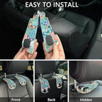 2PCS Car Seat Back Storage Headrest Hooks, Butterfly Purse Holder Bags Hanger, PU Leather Double Metal Hook for Backseat Organizer, Women Car Accessories Organization