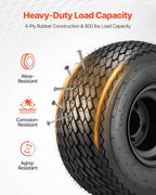Golf Cart Wheels, 8" 18x8.50-8 Black Steel Golf Cart Tires and Wheels Combo (Set of 4) Fit Club Car, EZGO, Yamaha, 4 Ply Rubber 4-Lug Lawn Mower Tires & Rims Assembly, 800 lbs Load, All-Terrain