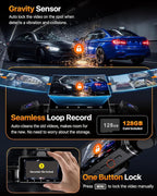 S03 4K Dash Cam Front Rear Inside Left Right with GPS, Free 128GB SD Card, 5.8GHz WiFi 6 (Up to 20MB/s Download), 4 Channel 360° Dash Camera for Cars, G-Sensor 8 IR Light, Parking Mode, Black