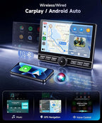 【Single Knob Keybutton】 8 Core 4G+64G for Toyota Sienna 2011-2014 Car Stereo Wireless Carplay/Android Auto 10.1” QLED Touchscreen Radio,Android 15,Type C/USB,GPS,5Ghz WiFi,Bluetooth 5.0,Backup Camera