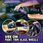 Raging Rhino Waterless Car Wash And Quick Detailer, 128 Fl Oz With 2 Dilution Bottles and 3 Premium Microfiber Towels - 6 Items