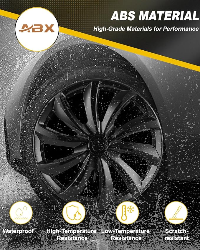Hubcaps,15 inch hubcaps Set of 4, Wheel Rim Cover ABS Material, Snap On Car Truck SUV Replacement, for Toyota Camry Nissan Mazda etc