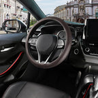 Steering Wheel Cover 14.5-15 inch (37-39 cm) Medium Size, Microfiber Leather, Non-Slip Comfortable Grip, Fits Cars Trucks SUVs, Chocolate Brown