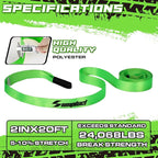 Tow Strap Heavy Duty 2" x 20 Ft,24,068 lbs Break Strength Reinforced Tree Saver Straps,Use for Emergency Towing Rope,Vehicles,Boats,Jet Ski,4x4 Off Road Tow Truck Camper Accessories Travel Essentials