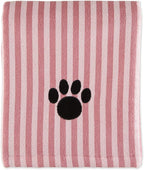 Pet Grooming Microfiber Towel, Striped Collection, X-Large, 41x23.5", Rose