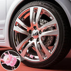 4PCS Crown Bling Tire Stem Valve Caps, Crystal Diamond Tire Air Cap Set Universal Copper Core Stem Covers for Cars, SUV, Trucks, Bikes, Motorcycles, Bicycles (Pink & White)