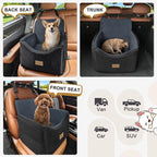Dog Car Seats for Small Medium Dogs Under 35lbs, Dog Booster Seat with Detachable Washable Cover and Cushion, Memory Foam Pet Car Seat with Safety Belt and Storage Pockets (DG)