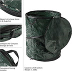 29.5-Gallon Pop Up Outdoor Garbage Can - Collapsible Trash Can for Parties, Yard Waste, or Laundry - Camping Accessories by