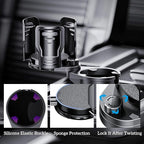 Cup Holder Expander for Car, 2-in-1 Car Cup Holder Expander Adapter with 360° Adjustable Base, Compatible with Most Large Bottles Drinks Mugs, Multiple Scenarios Use for Commuting, Road Trip (Black)