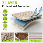 Towel Waterproof Car Seat Cover Beige for Trucks SUV Seats Fitness Athletes Pets Gym and Water Sport