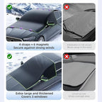 Windshield Snow Cover - Car Windshield Cover for Ice and Snow,Automotive Magnetic Windshield Frost Cover with Side Window and Mirror Protector for Winter Use