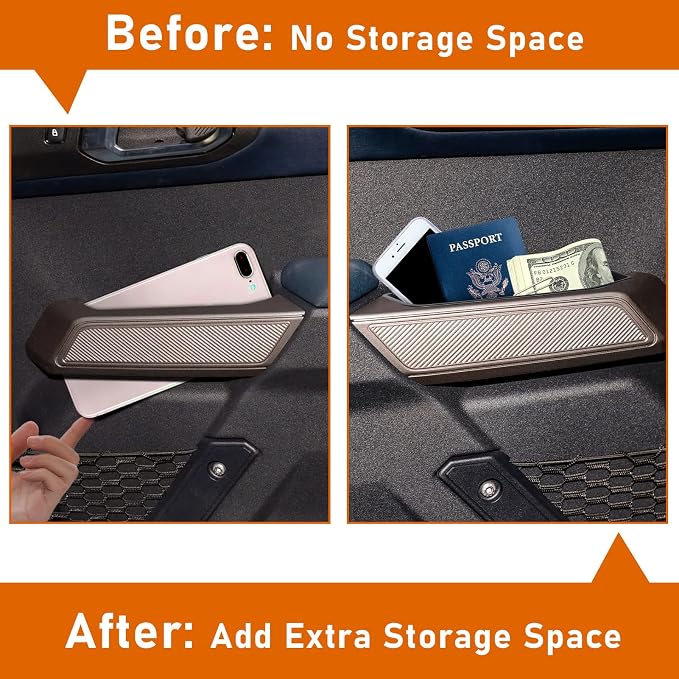 for Ford Bronco Accessories 2021-2025, Center Console Storage Organizer and Door Handle Storage Box, Insert Tray Armrest Storage Box for Bronco 2021-2023 2024 2025 2 Doors and 4 Door(4PCS)