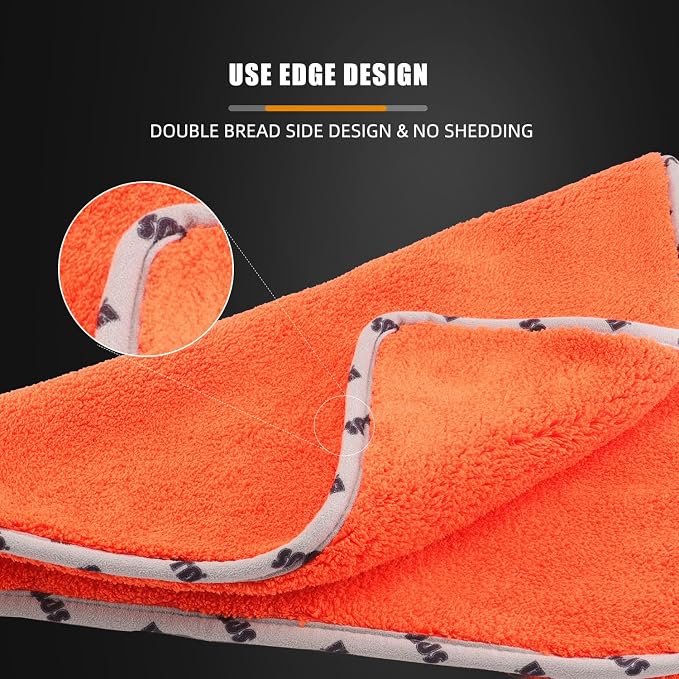Car Microfiber Towels, 3Pcs Microfiber Car Cleaning Cloths, Upgraded 1200gsm Ultra-Thick Cars Drying Towel Microfiber for Car and Home Polishing Washing and Detailing 16'' x 16'' (3 Pack)