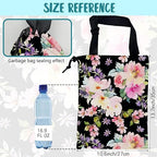 Car Trash Bag Watercolor Pink Flowers Leak-Proof Waterproof Car Garbage Bag with Drawstring Foldable Canvas Trash Bin with Adjustable Buckle for Car Accessories, Travelling, Camping