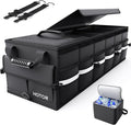 Car Trunk Organizer - Trunk Organizer for SUV with Removable Cooler Bag, Foldable Cover, 3 Compartment Car Storage Essential Car Accessories for Truck, Van & Sedan, Black, 37.0" x 14.6" x 12.0"