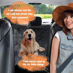 Dog Car Seat Cover with Mesh Window, 100% Waterproof Pet Seat Cover for Back Seat, Scratchproof Dog Hammock for Cars, Trucks, SUVs, Jeeps, Black